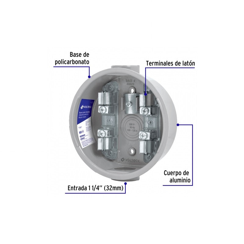 Base Para Medidor Base-4 Volteck