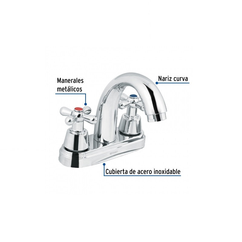 Mezcladora 4" Lavabo M/Cruceta Aqm-51 Foset