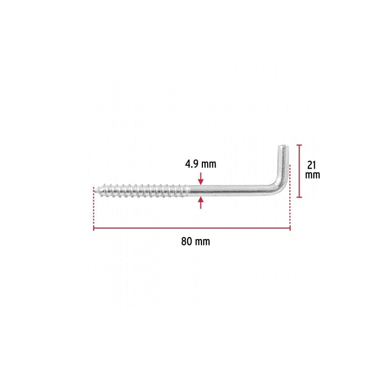 Alcayata Roscada 22X100Mm Alca-100 Fiero