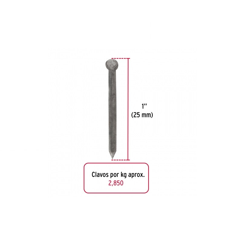 Clavo Alfilerillo S/C 1" Cla-1S Kg Fiero