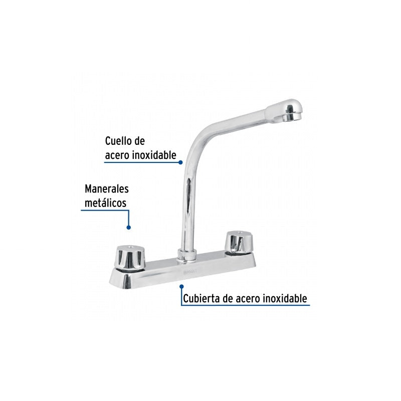 Mezcladora P/Freg 8" C/Cobra F-319 Foset