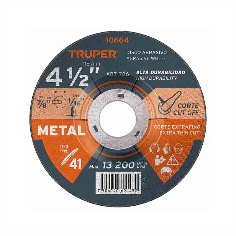 Disco Para Corte Metal 41/2" 2Mm Abt-786 Truper