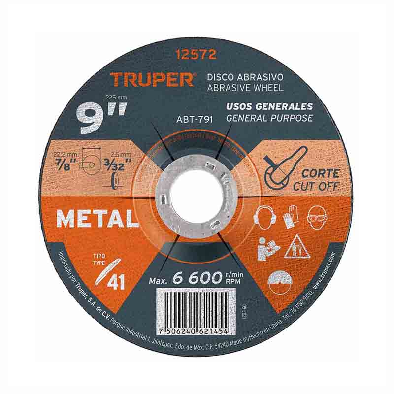 Disco Para Corte Metal 9" 2.3Mm Abt-791 Truper