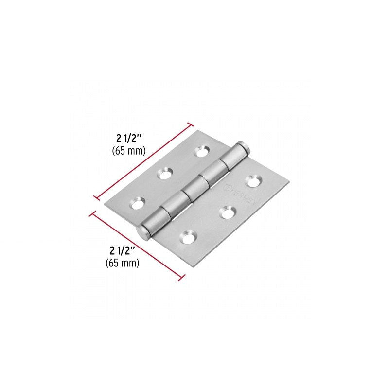 Bisagra Cuadrada 21/2 Acero Inoxidable Bc-254P Hermex Caja C/10 piezas