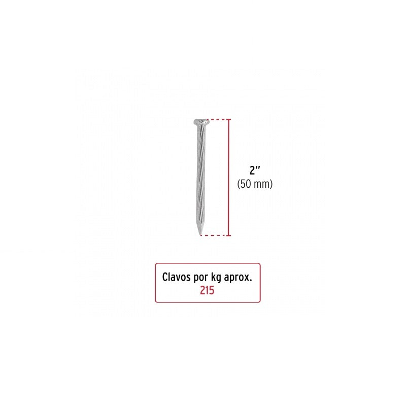 Clavo Para Concreto 2" Galvanizado Bolsa 1 Kg Clc-2G Fiero