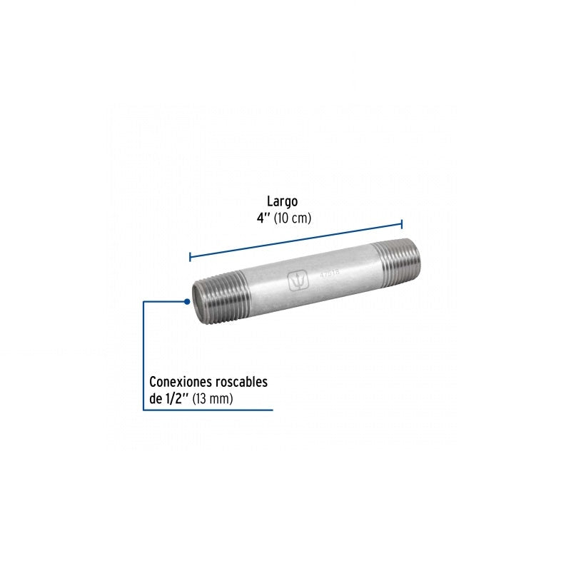Niple Galvanizado 1/2" X 4" Cg-403 Foset