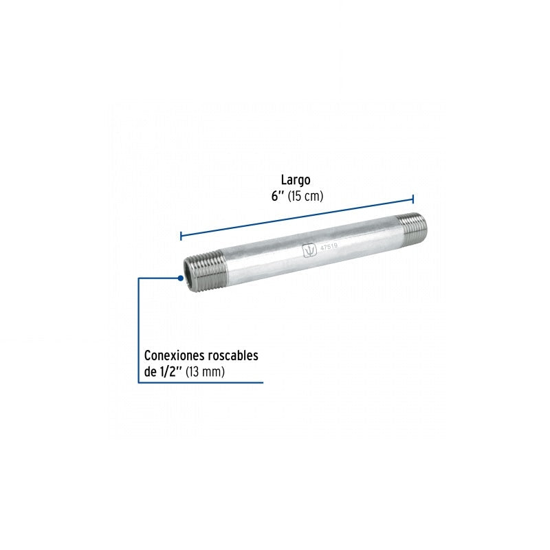 Niple Galvanizado 1/2"X6" Cg-404 Foset