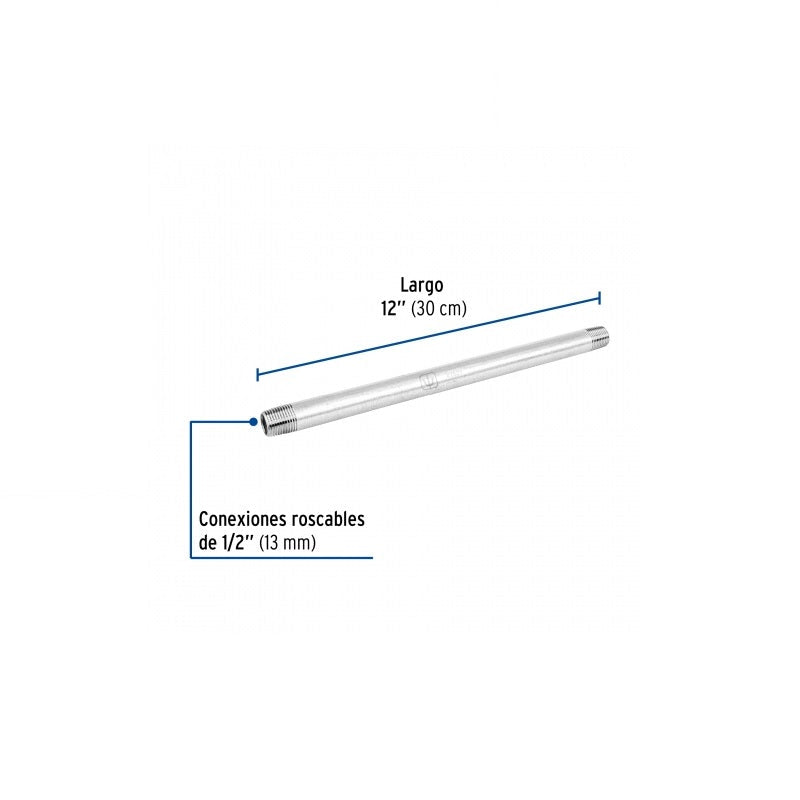 Niple Galvanizado 1/2 X 12" Cg-406 Foset