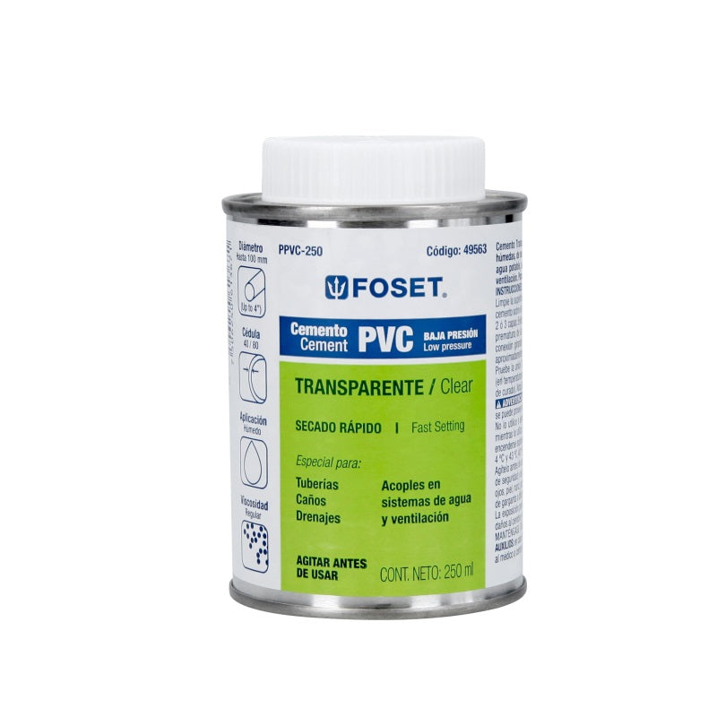 Pegamento P/Pvc 250Ml Ppvc-250 Foset