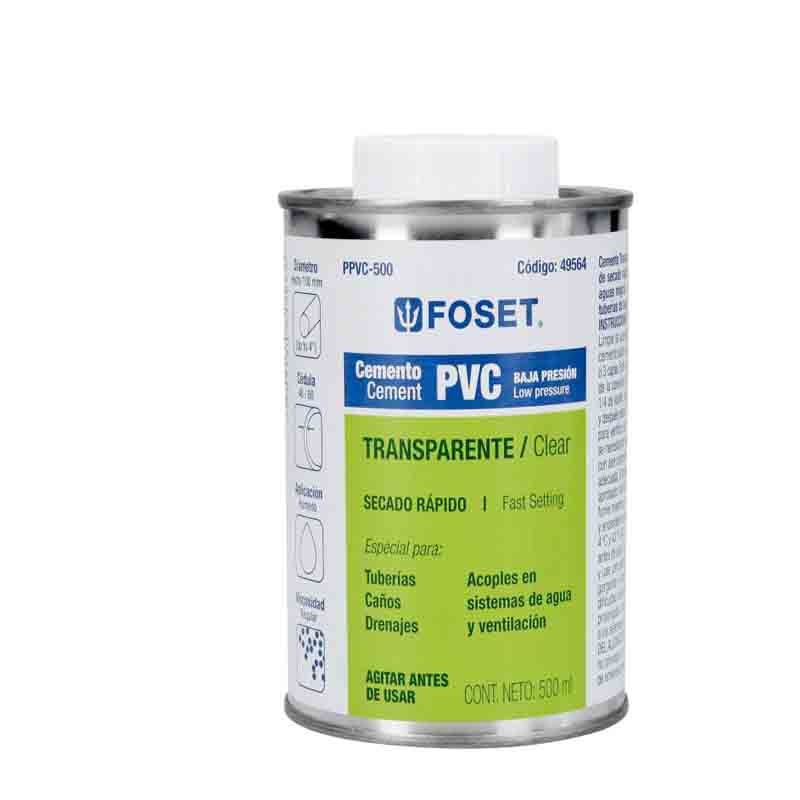 Pegamento Para Pvc Ppvc-500 Trasnsp. Foset