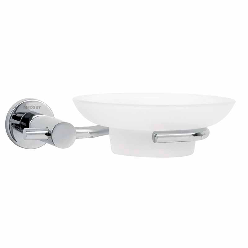 Jabonera Plato D/Vidrio Cromo Ela-74 Foset