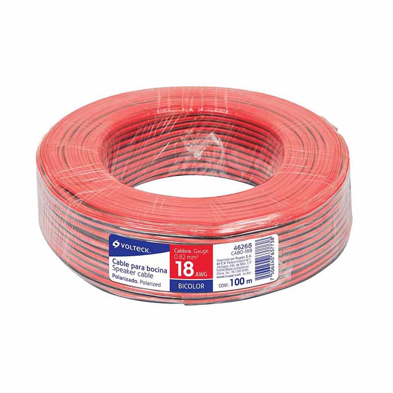 Cable P/Bocina Bicolor Cal18 Cabo-18B Volteck (100 mts)