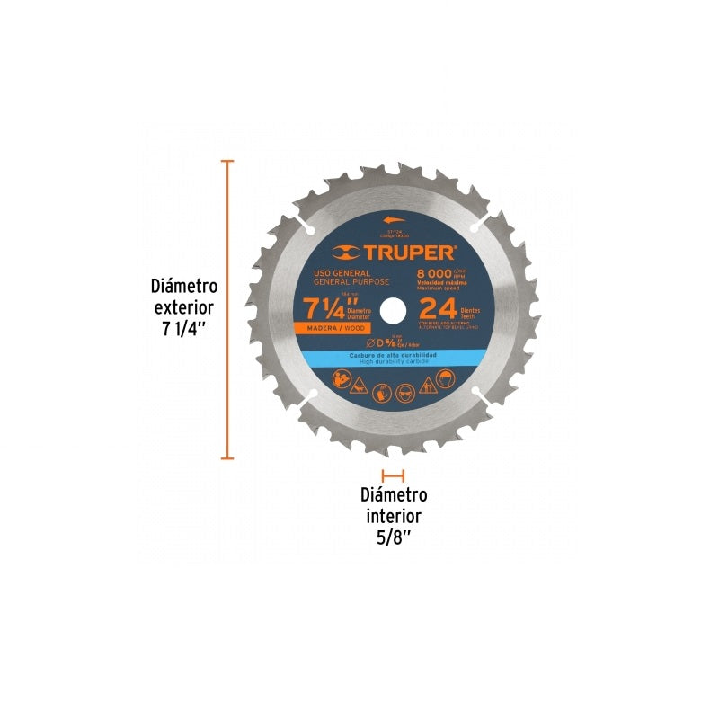 Sierra Circular 7-1/4 Centro 5/8 St-724 Truper
