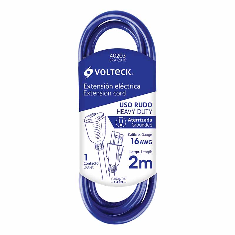 Extensión Uso Rudo Aterrizado Era-2X16 2Mt Volteck