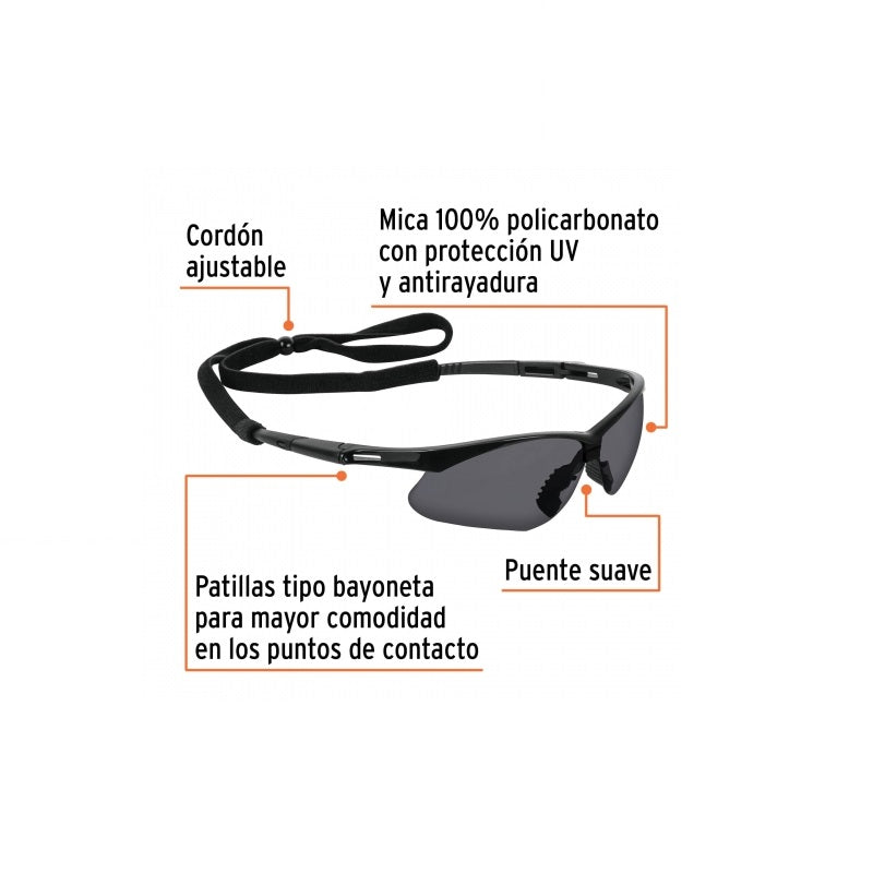 Lente De Seguridad Sport Gris Lesp-Sn Truper