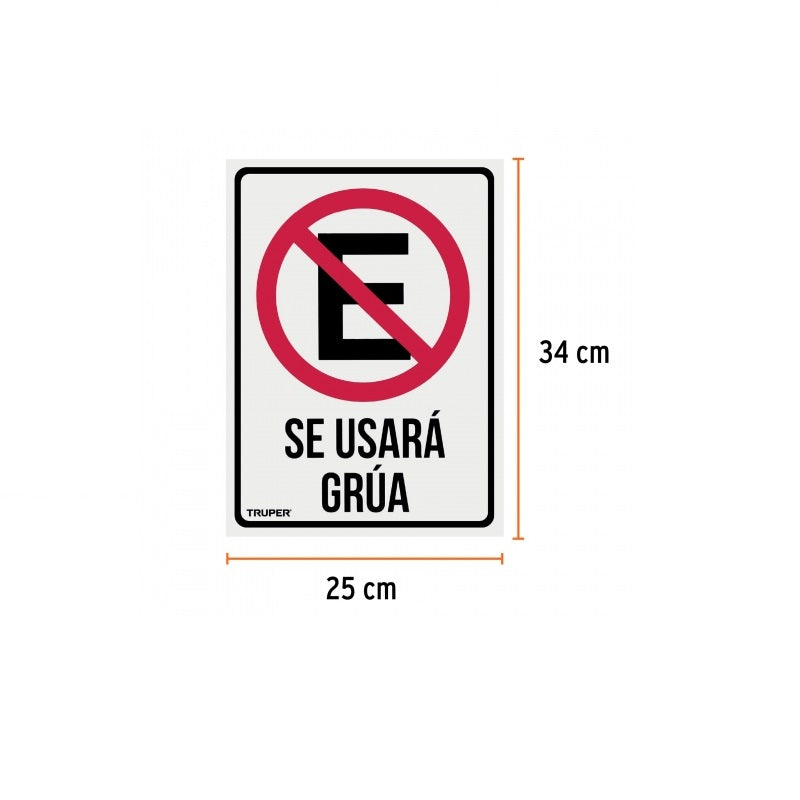 Letrero "No Estacionarse" 25X34 Lin-03 Truper