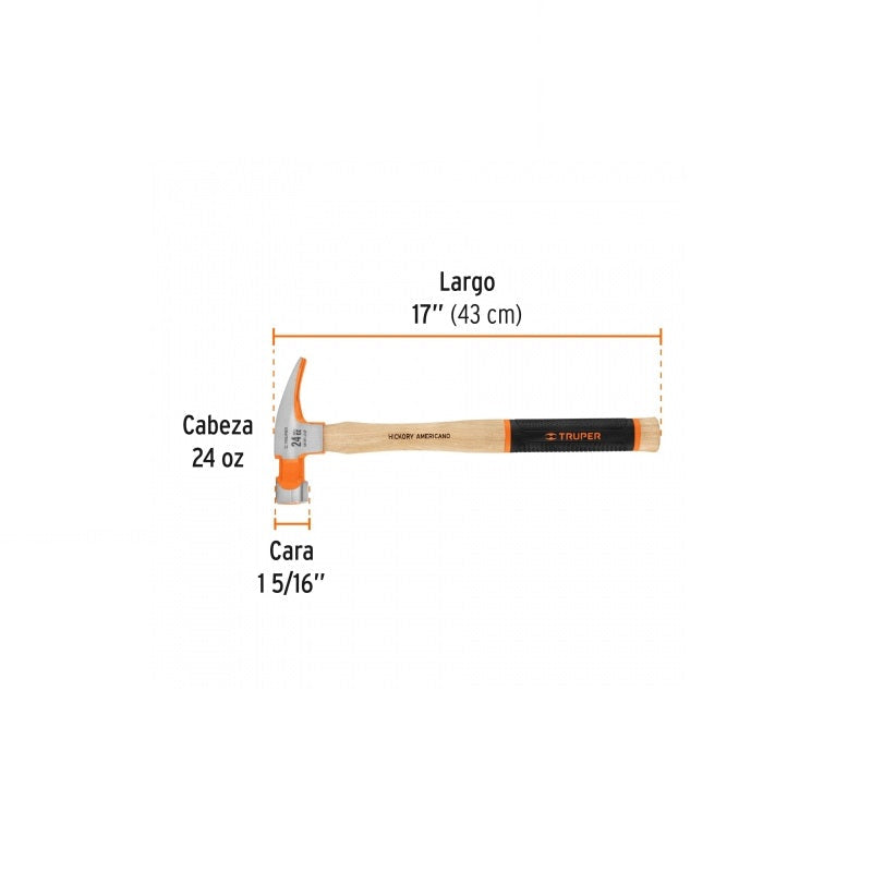 Martillo De Uña Recta Pulido Mor-24F Truper